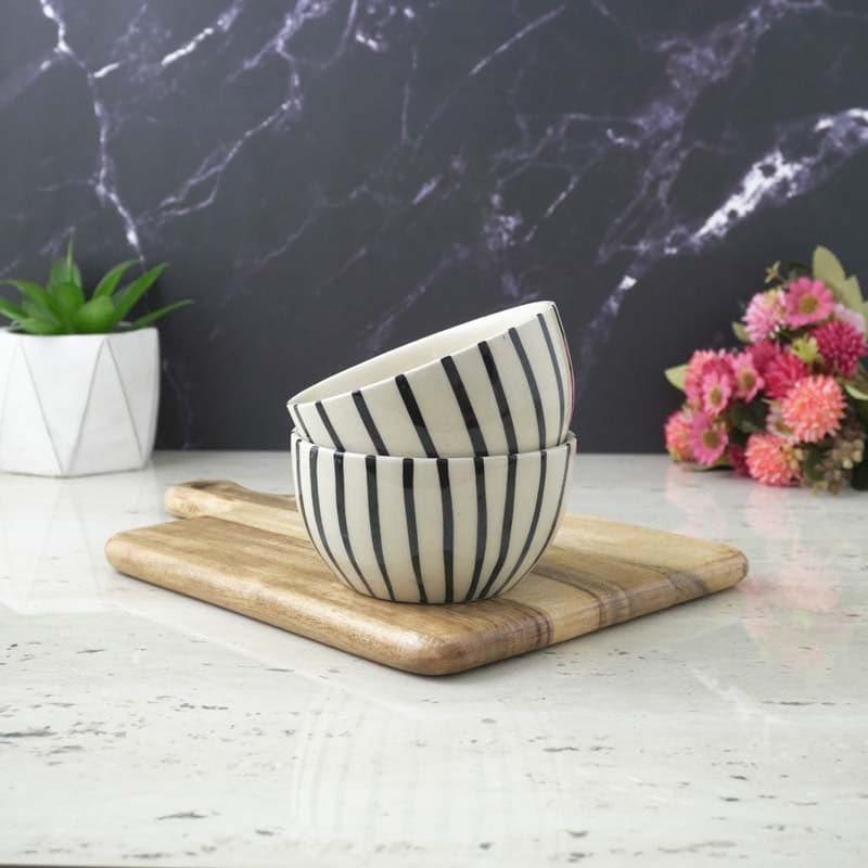 Bowl - Striped Squad Ceramic Bowls - Set Of Two