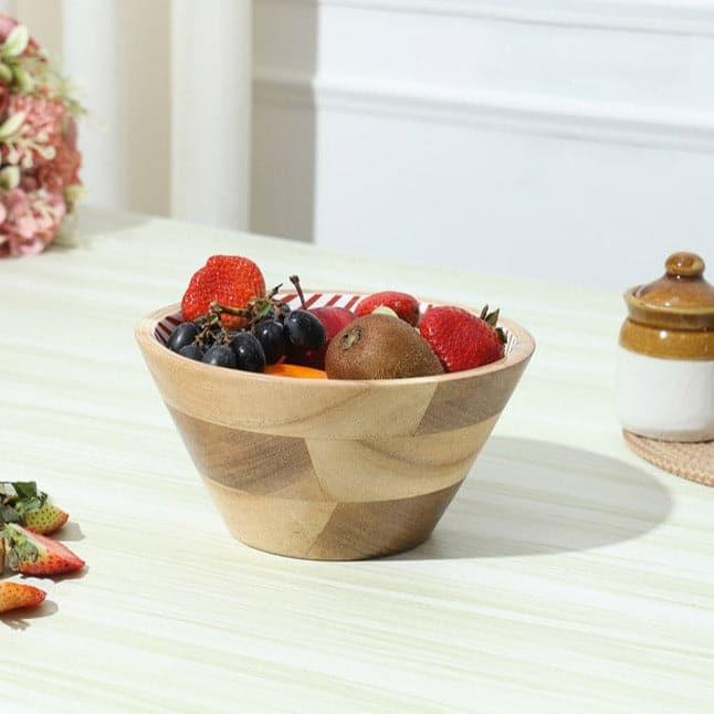 Buy Bowl - Stripo Wooden Bowl at Vaaree online