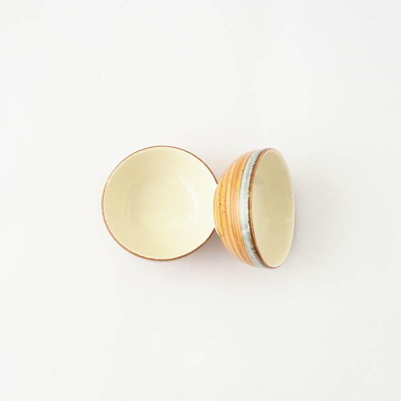 Buy Swirl Ceramic Bowl (Yellow) - Set Of Two Bowl from Vaaree