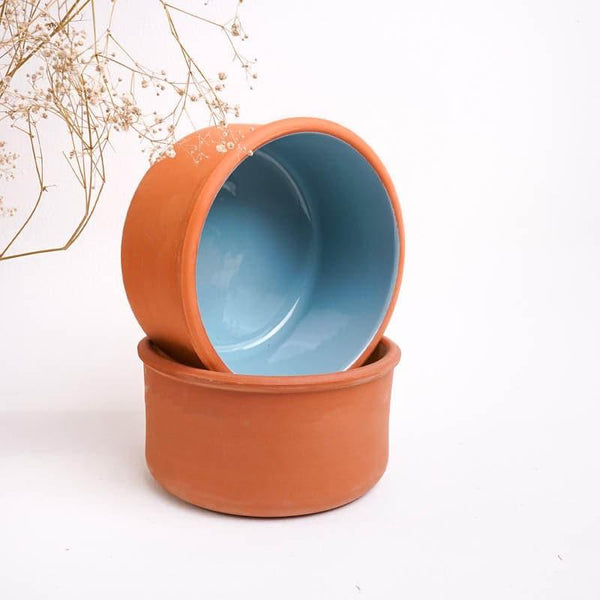 Buy Terracotta Tale Bowl (Yellow & Blue) - Set Of Two Bowl from Vaaree