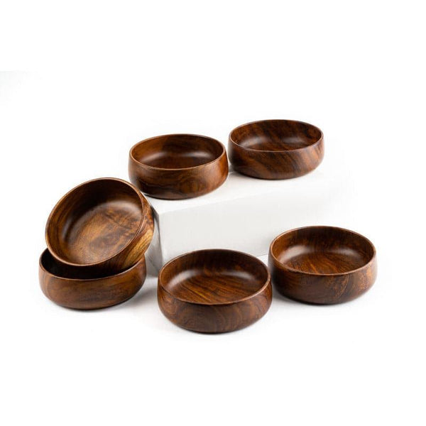 Bowl - Vanya Wooden Serving Bowl - Set Of Six