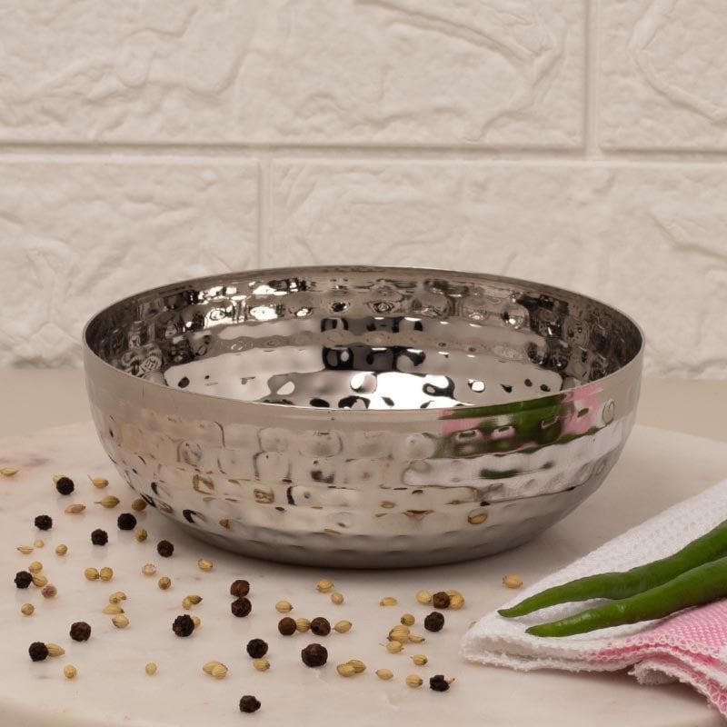 Buy Vintage Charm Hammered Serving Bowl - 500 ML Bowl from Vaaree