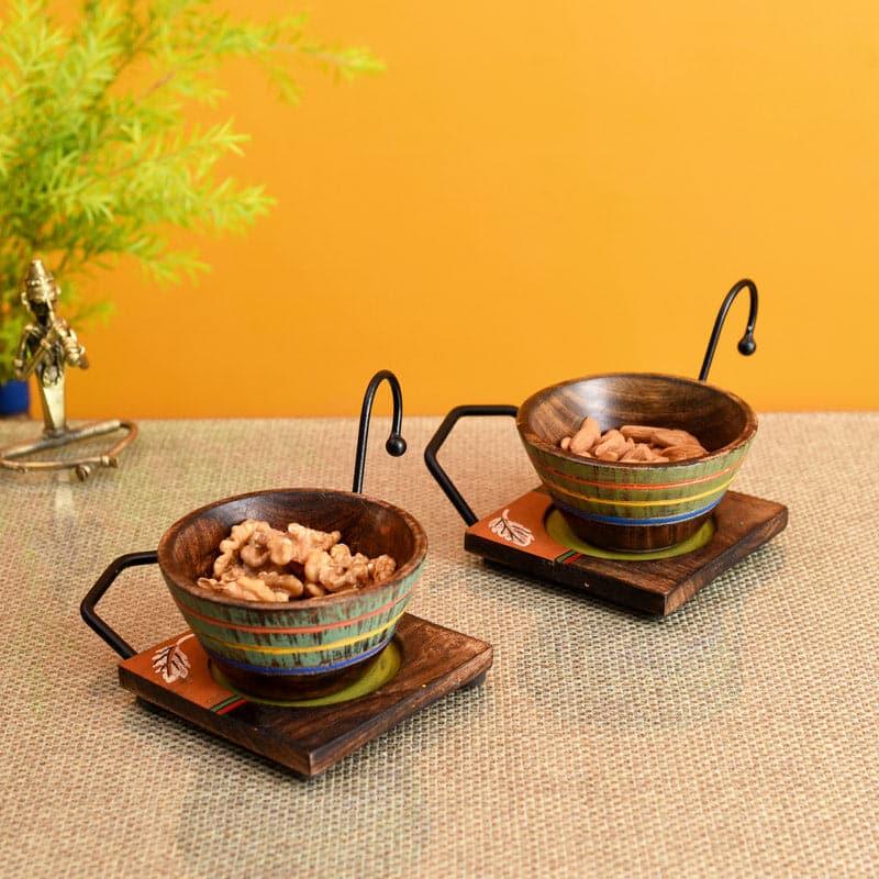 Buy Yaza Wooden Serving Set - Set Of Four Bowl from Vaaree