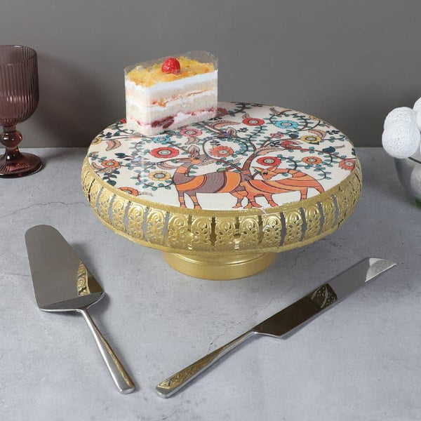 Cake Stand - Blossom Spread Cake Stand With Knife & Server