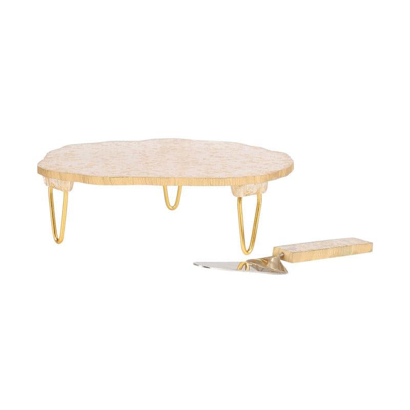 Buy Shipley Resin Cake Platter (Gold) - Set Of Two Cake Stand from Vaaree