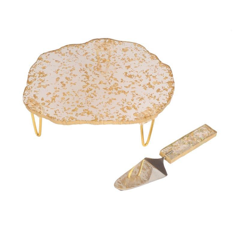 Buy Shipley Resin Cake Platter (Gold) - Set Of Two Cake Stand from Vaaree