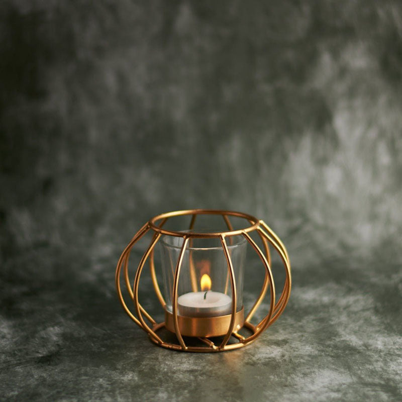 Buy Cage Lumina Tealight Candle Holder - Set Of Two Candle Holders from Vaaree