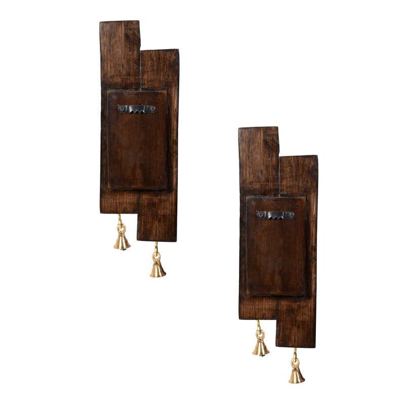 Buy Chemova Wooden Candle Stand - Set Of Two Candle Holders from Vaaree