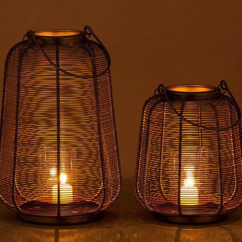Buy Candle Holder - Contemporary Lantern Candle Holder - Set Of Two at Vaaree online