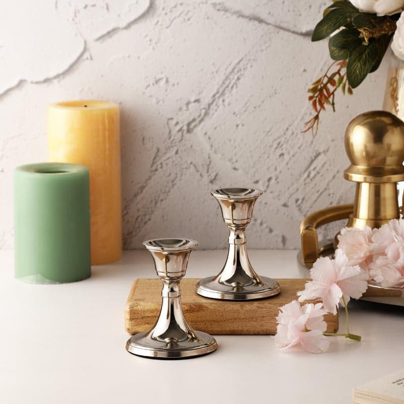 Buy Gale Candle Holder (Silver) - Set Of Two Candle Holders from Vaaree