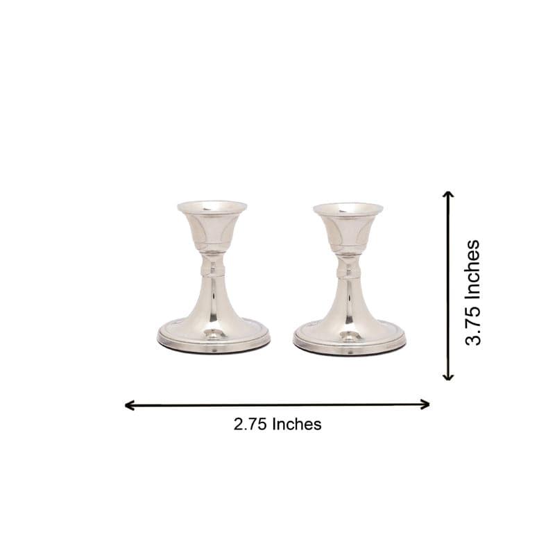 Buy Gale Candle Holder (Silver) - Set Of Two Candle Holders from Vaaree