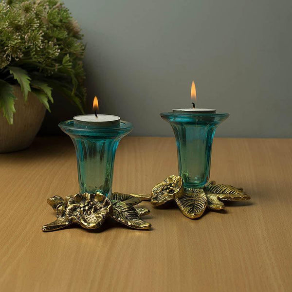 Buy Grapevine Candle Holder (Turquoise) - Set Of Two Candle Holders from Vaaree