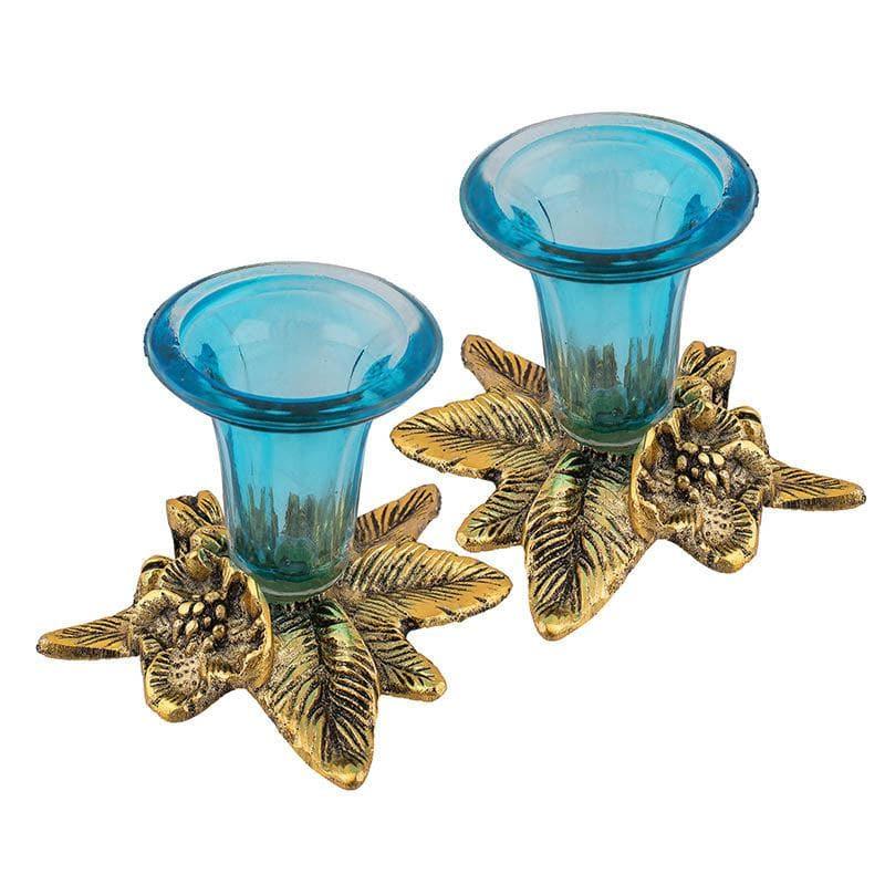 Buy Grapevine Candle Holder (Turquoise) - Set Of Two Candle Holders from Vaaree