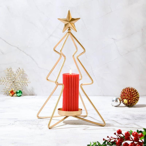 Buy Jingle Bough Candle Stand - Short Candle Holders from Vaaree