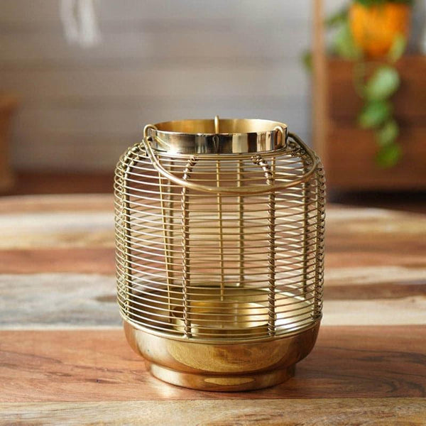 Buy Mesh Cage Lantern (Gold) - Small Candle Holders from Vaaree