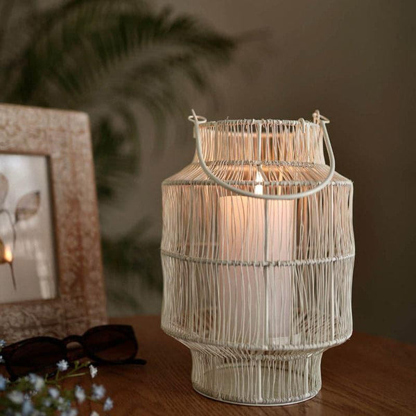 Buy Mesh Maze Lantern - White Candle Holders from Vaaree