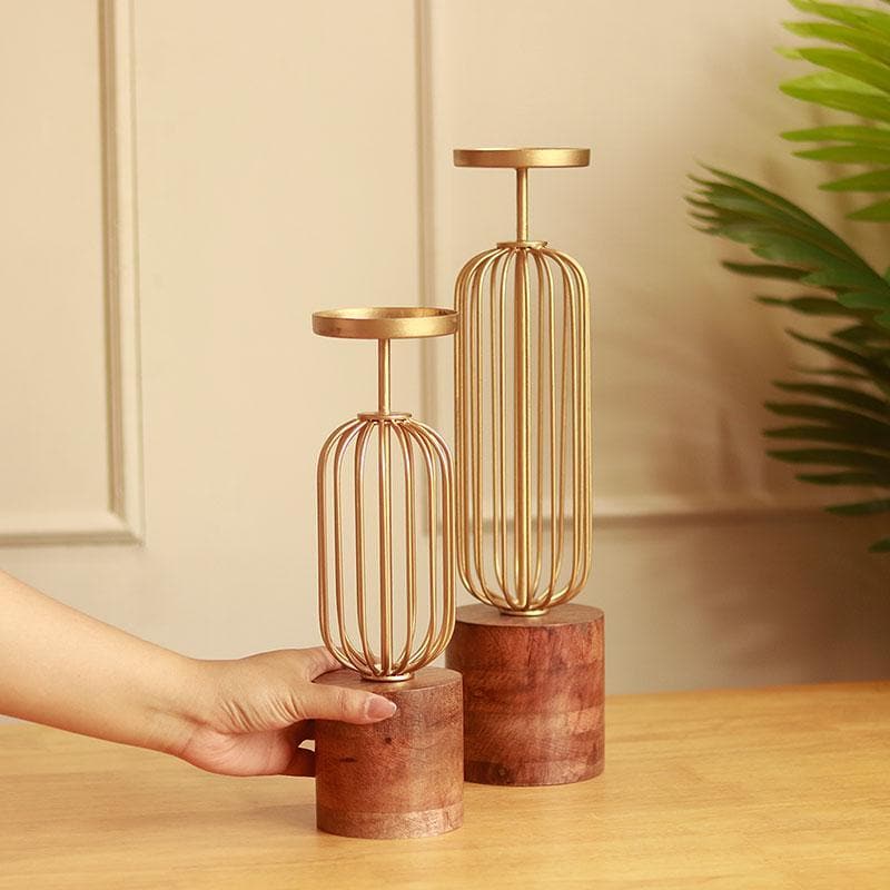 Buy Mikhora Candle Stand - Set Of Two Candle Holders from Vaaree