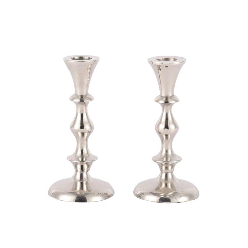 Buy Morgera Candle Holder (Silver) - Set Of Two Candle Holders from Vaaree