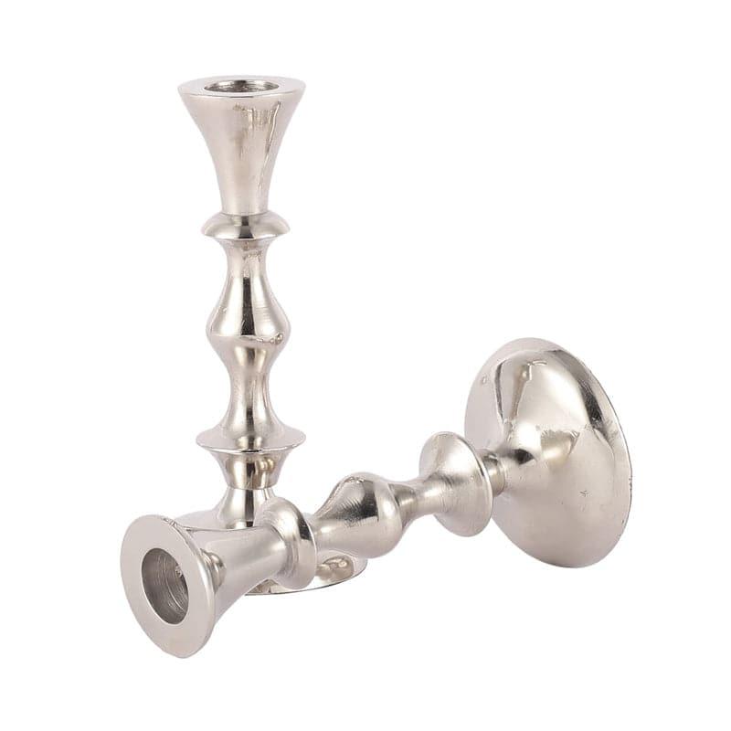 Buy Morgera Candle Holder (Silver) - Set Of Two Candle Holders from Vaaree