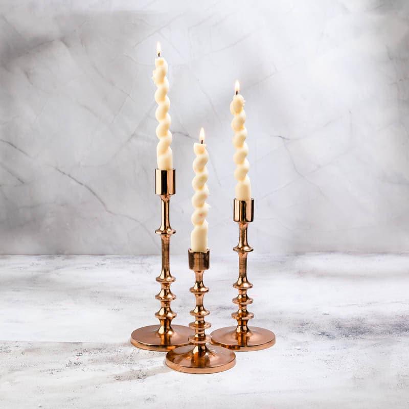 Buy Olson Candle Stand (Rose Gold) - Set Of Three Candle Holders from Vaaree