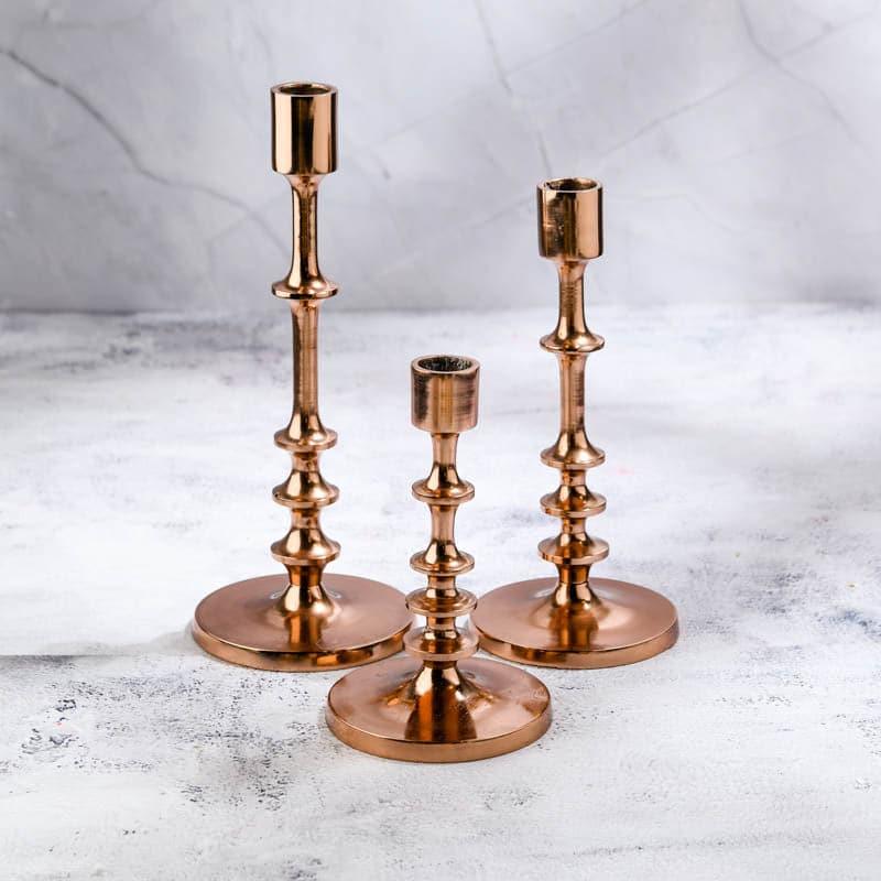 Buy Olson Candle Stand (Rose Gold) - Set Of Three Candle Holders from Vaaree