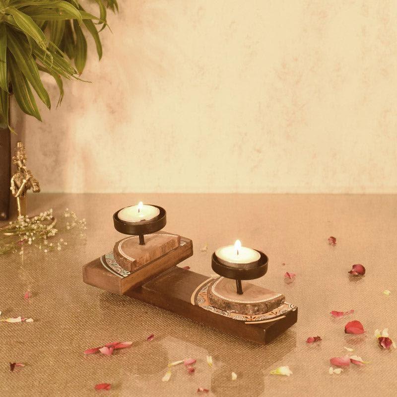 Buy Prana Wooden Candle Stand Candle Holders from Vaaree