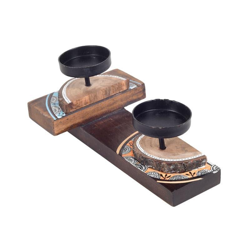 Buy Prana Wooden Candle Stand Candle Holders from Vaaree