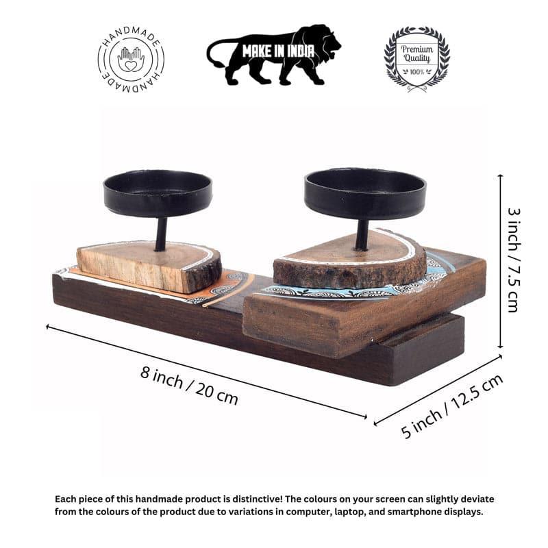 Buy Prana Wooden Candle Stand Candle Holders from Vaaree