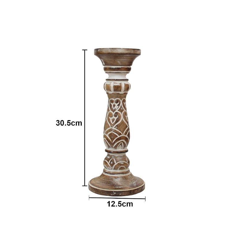 Buy Rae Wooden Candle Holder - Short Candle Holders from Vaaree