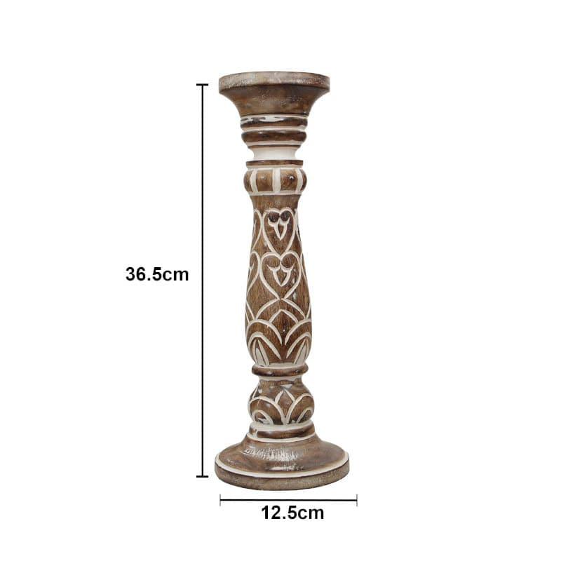 Buy Rae Wooden Candle Holder - Tall Candle Holders from Vaaree