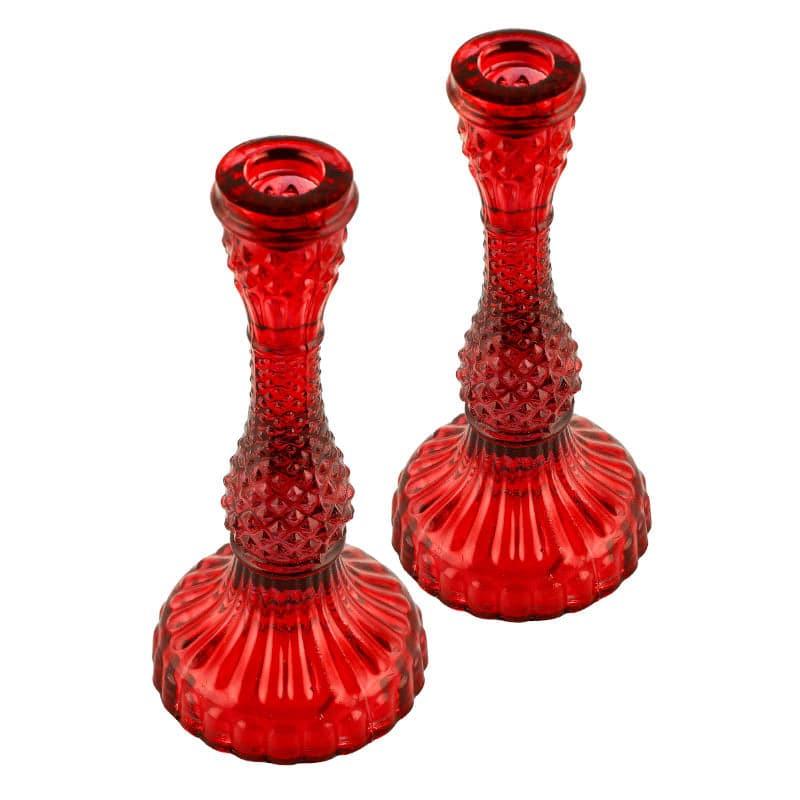 Buy Roxxy Candle Stand (Red) - Set Of Two Candle Holders from Vaaree