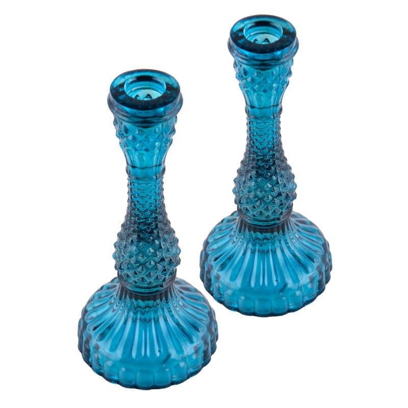 Buy Candle Holder - Roxxy Candle Stand (Sea Blue) - Set Of Two at Vaaree online