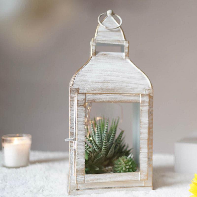 Buy Rustic Lista Lantern - White Candle Holders from Vaaree