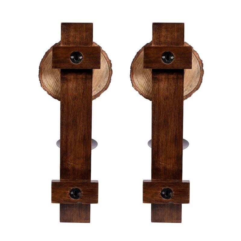 Buy Sanoba Wooden Candle Stand - Set Of Two Candle Holders from Vaaree