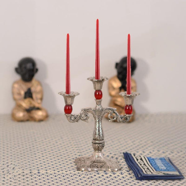 Buy Simona Candle Stand - Red Candle Holders from Vaaree