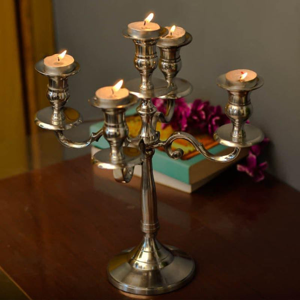 Buy Simora Candelabrum With Five Arms Candle Holders from Vaaree