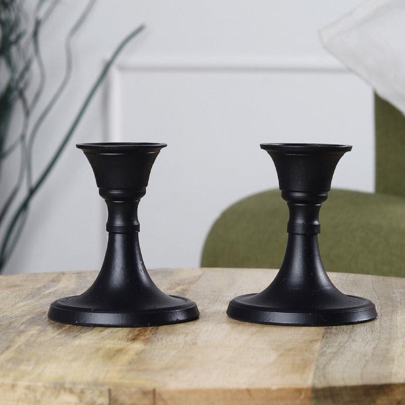 Buy Tula Candle Holder (Black) - Set Of Two Candle Holders from Vaaree