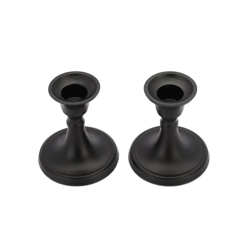 Buy Tula Candle Holder (Black) - Set Of Two Candle Holders from Vaaree