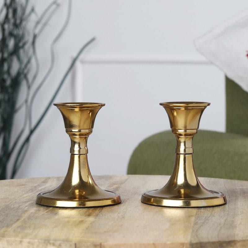 Buy Tula Candle Holder (Gold) - Set Of Two Candle Holders from Vaaree