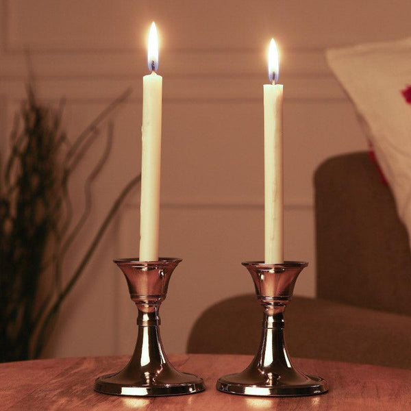 Buy Tula Candle Holder (Silver) - Set Of Two Candle Holders from Vaaree