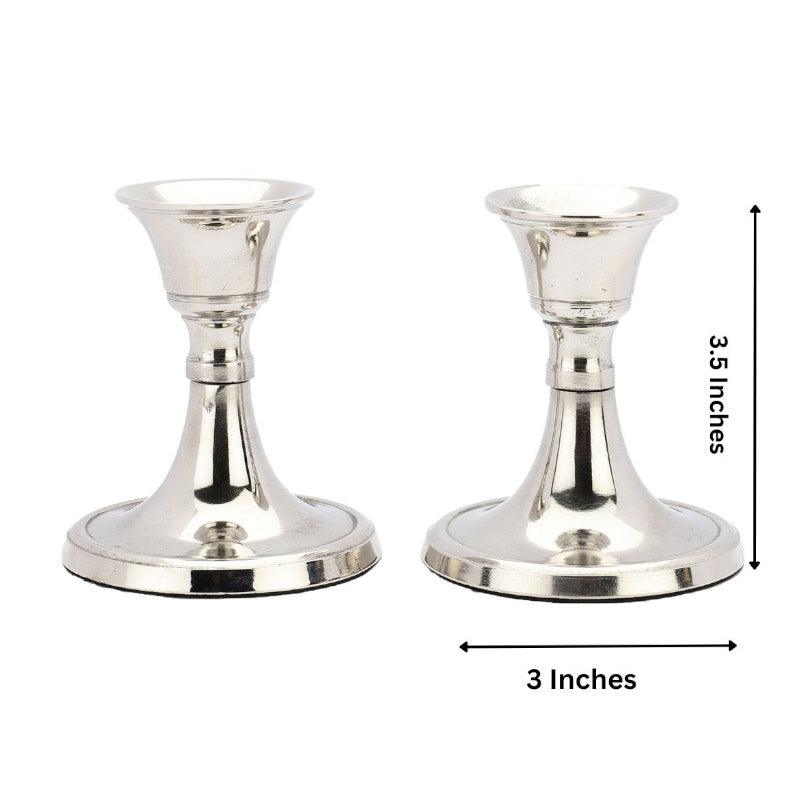 Buy Tula Candle Holder (Silver) - Set Of Two Candle Holders from Vaaree