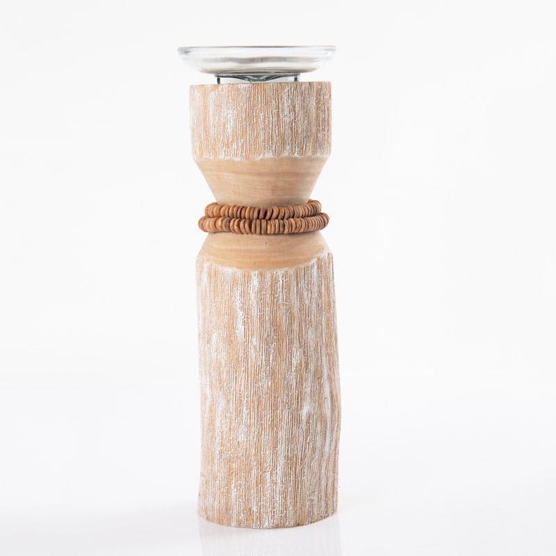 Buy Vegona Wood Candle Holder - Cream Candle Holders from Vaaree