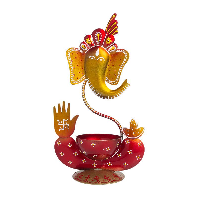 Buy Vigneshwara Handpainted Tea Light Candle Holder - Red Candle Holders from Vaaree