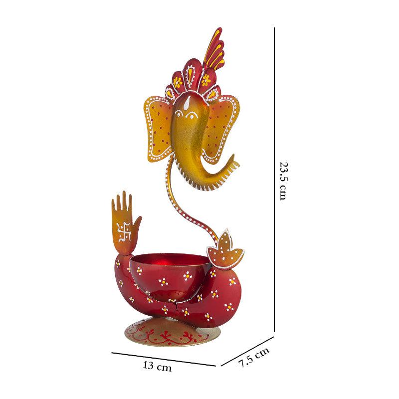 Buy Vigneshwara Handpainted Tea Light Candle Holder - Red Candle Holders from Vaaree