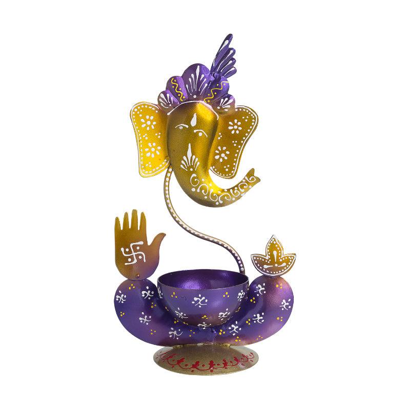 Buy Vigneshwara Handpainted Tea Light Candle Holder - Violet Candle Holders from Vaaree