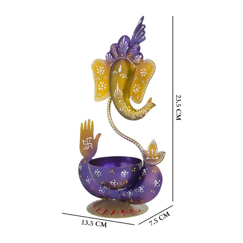 Buy Vigneshwara Handpainted Tea Light Candle Holder - Violet Candle Holders from Vaaree