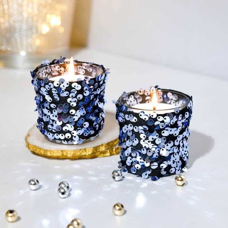 Buy Bedazzle Beauty Scented Candle (Blue) - Set Of Two Candles from Vaaree