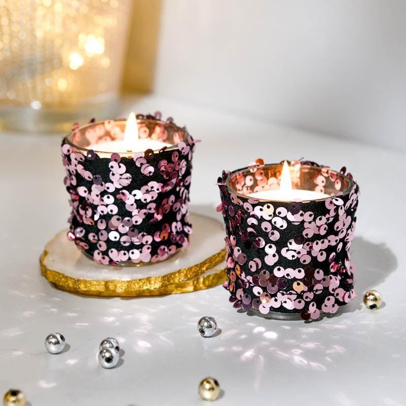 Buy Bedazzle Beauty Scented Candle (Purple) - Set Of Two Candles from Vaaree