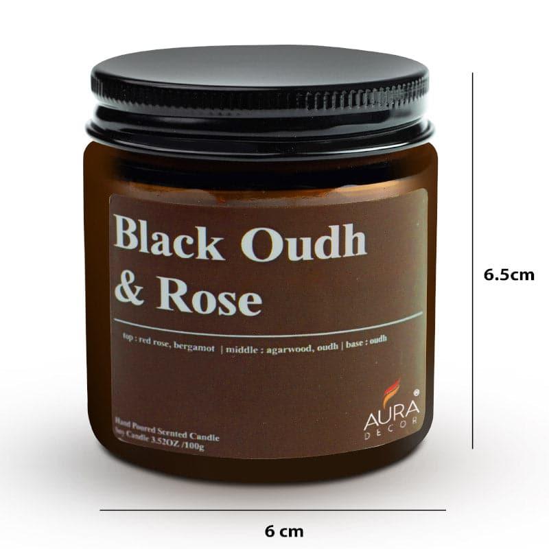 Buy Black Oudh & Rose Scented Jar Candle - 100 GM Candles from Vaaree