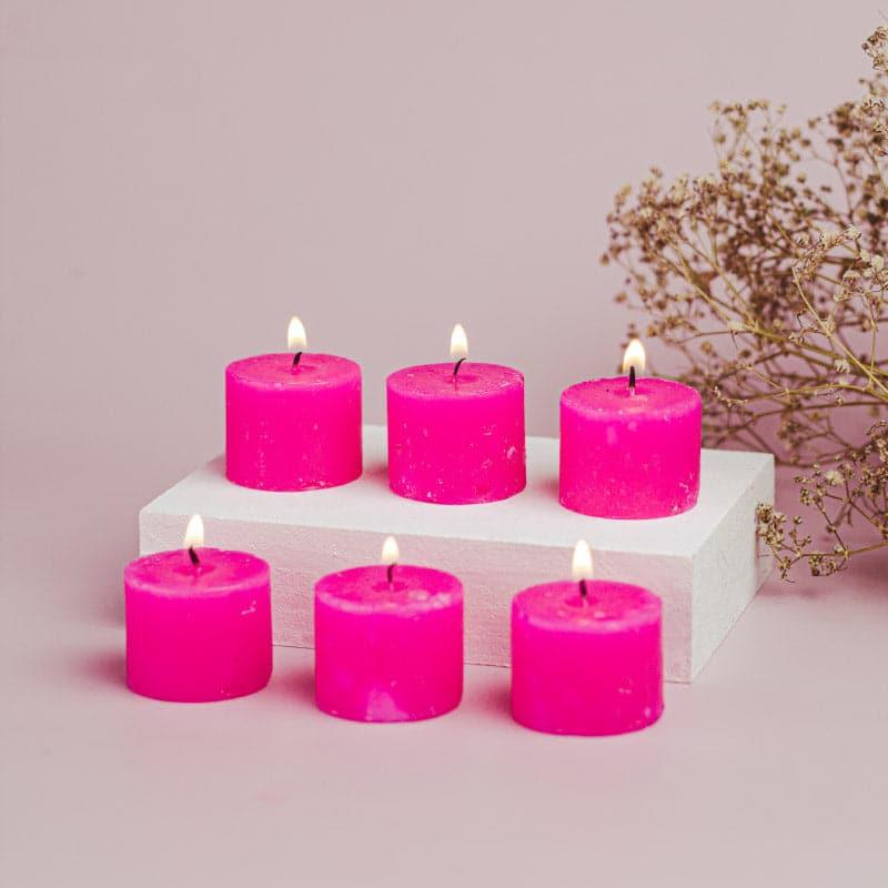 Buy Carta Votive Rose Scented Candles - Set Of Six Candles from Vaaree